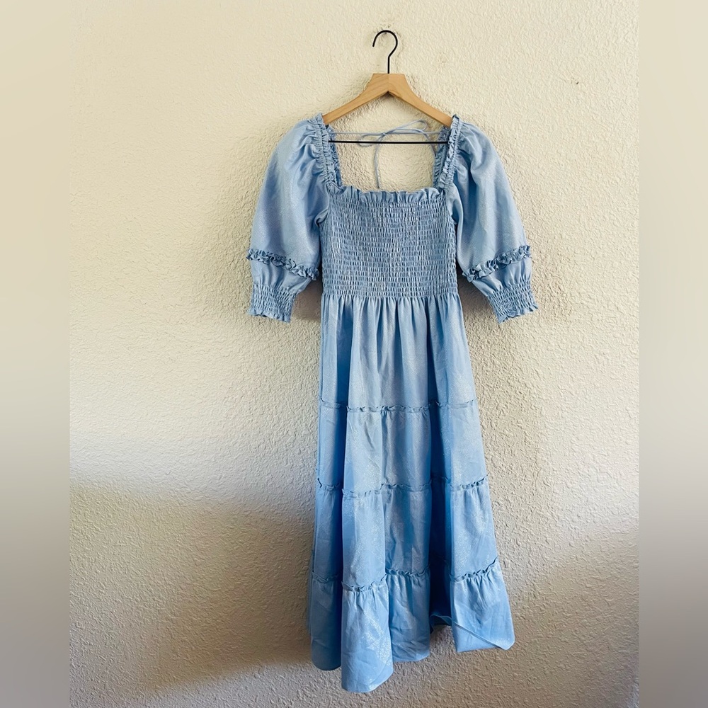 Hill House Powder Blue Puff Sleeve Maxi Dress